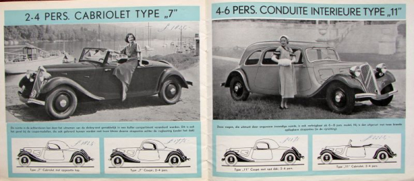 Citroen 7 CV - 11 CV Traction Avant 1938 Modelprogram Carbrochure (2685)